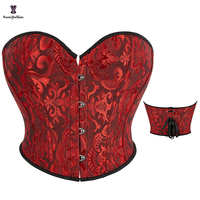 Bustier Minceur pour Femmes à Forte Poitrine, Corset Court Rose à 12 Baleines en Plastique, Soutenu, Grande Taille S-XXXXXXL avec 4 Fermoirs
