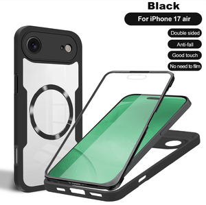 360 magnetica con copertura totale posteriore posteriore trasparente per <span class=keywords><strong>iPhone</strong></span> 17 Air 17 16 15 <span class=keywords><strong>11</strong></span> 12 13 14 <span class=keywords><strong>Pro</strong></span> <span class=keywords><strong>Pro</strong></span> Plus TPU + PC <span class=keywords><strong>Cover</strong></span> antiurto - Product Image 2