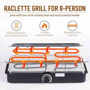 Four à griller pour fête à la maison Barbecue de pique-nique détachable Barbecue électrique antiadhésif Barbecue à <span class=keywords><strong>raclette</strong></span> pour 8 personnes - Product Image 3