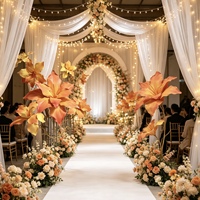 Décoration de plafond pour mariage avec fleur géante orange dégradée suspendue, grande installation florale en mousse pour fête et vitrine