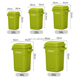 10L 20L 34L 46L 65L ngoài trời/trong nhà thiết kế đơn giản bụi nhựa container Thùng rác - Product Image 3