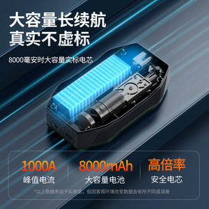 Démarreur de voiture Lanbowang, pompe à air tout-en-un, gonfleur de pneus 12V 80W, alimentation de secours d'urgence - Product Image 4