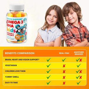 Penjualan terlaris vitamin Omega 3-6-9 Gummies <span class=keywords><strong>DHA</strong></span> gummy mendukung perkembangan anak-anak otak fungsi sistem imun mata jantung - Product Image 4