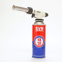 Briquet à gaz moderne en métal avec fonction de sécurité pour le camping, le barbecue, coffret cadeau, expérience en plein air