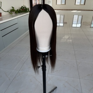 Topper de cabello humano europeo de doble dibujo de Color marrón Natural para adelgazar el cabello Topper de densidad ligera Mono Mesh <span class=keywords><strong>Crown</strong></span> Hair Topper - Product Image 3