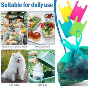 T-Shirt Bulk Biodegradable PE Side Gusset <b>Shopping</b> Grocery Carry Retail Handles Shoulder Length Handle <b>Small</b> Business - Product Image 6