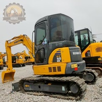 Excavatrice Komatsu PC50 d'occasion, 5 tonnes, hydraulique, pour travaux d'aménagement paysager, de construction de pipelines agricoles, de projets municipaux et de chantiers étroits