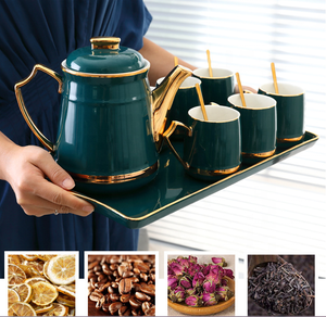 Juego de té de la tarde con esmalte de Color de estilo minimalista moderno de cerámica para el hogar, juego de tazas de café con bandeja - Product Image 5