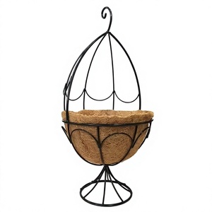 Unique Decorative Black Hanging <b>Planter</b> for Balcony Patio <b>Indoor</b> Hanging Metal Flower Plant <b>Stand</b> in Best Shape - Product Image 1
