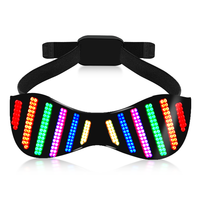 Smart APP Control Rechargeable DIY Glowing LED Lunettes de fête d'anniversaire de Noël Lunettes de boîte de nuit Cool Shinning LED Lunettes
