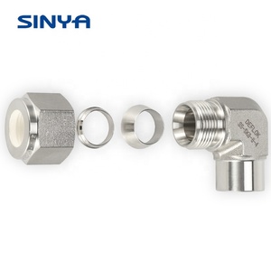 Số liệu ống nén phù hợp khuỷu tay nữ loại một phù hợp <span class=keywords><strong>90</strong></span> độ 1 Thép khuỷu tay Nut và ferrule Đặt đôi ferrule Union khuỷu tay - Product Image 2