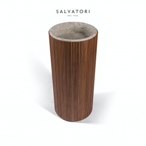 Salvatatori Adda moderno lavello Freestanding in legno a costolute Design pietra naturale e materiale in resina per uso bagno o Hotel - Product Image 4