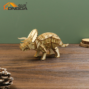 Hongda <span class=keywords><strong>AM003</strong></span> BSCI certificat dinosaure série 3d en bois animal puzzle 2023 bricolage 3d jeu de puzzle en bois - Product Image 5