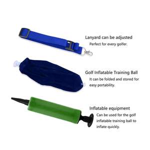 Balle d'entraînement de golf gonflable en PVC floqué <span class=keywords><strong>avec</strong></span> cordon réglable et pompe incluse, pour droitiers et gauchers, tous niveaux de compétence - Product Image 3