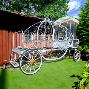 Coche fúnebre de estilo europeo retro, carro de calabaza hueco de hierro forjado, carro fúnebre de 4 ruedas blanco Popular - Product Image 5