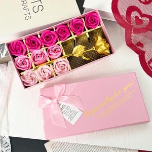 Valentine's Day <b>gift</b> for Girlfriend gold foil rose soap flower <b>gift</b> box souvenir soap flower <b>small</b> <b>gift</b> - Product Image 3