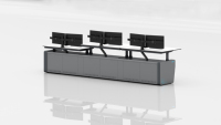 Bureau moderne personnalisé Mobilier technique permanent Composant d'espace à hauteur réglable Console de l'opérateur du centre de commande