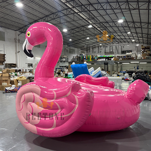 Colchón de agua de flamenco inflable personalizado de fábrica, instalaciones de entretenimiento de agua de flamenco inflable gigante de flamenco - Product Image 4