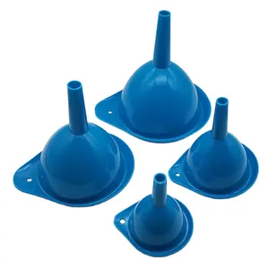 Set corong dapur tebal 4 lubang lebar, peralatan dapur cetak plastik biru berkelanjutan dengan plastik