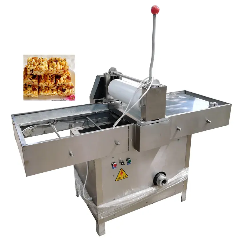 Yüksek kaliteli susam fıstıklı şeker tahıl Bar kesme makinesi Granola Bar şekillendirme makinesi enerji bar şekillendirme makinesi