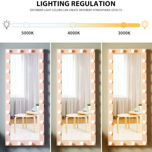 Maquillage incassable grand Rectangle corps complet Led miroirs hollywoodiens éclairés avec ampoules pour chambre - Product Image 6