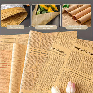Cemao 10 Paquetes de Papel Kraft para Envolver Flores, Suministros para Ramos de Boda, Decoraciones Retro con Diseño de Periódicos Británicos - Product Image 5