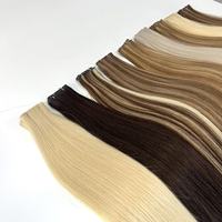 Extensions de cheveux humains vierges Remy européens doublement étirés pour une texture soyeuse et lisse, toutes couleurs compatibles, trame Geniu