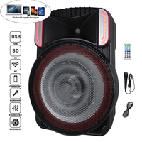Sistema de Karaoke Inalámbrico con Subwoofer de 300W y 18 Pulgadas, Pantalla LED, Micrófono, FM, Audio Bidireccional, Crossover, Batería de 4000mAh, Profesional para Computadora