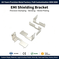Support de blindage EMI nickelé sur mesure OEM, cadre de blindage métallique plié par emboutissage de précision