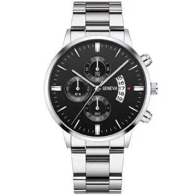 Relógio de quartzo masculino personalizado com pulseira de aço inoxidável 37 de qualidade superior, novo design e elegante, pronto para enviar