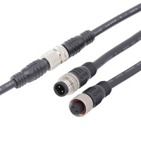 IP65 2pin led fil d'éclairage connecteur en métal M08 connecteur cc étanche pré-câblé 20/22/24AWG câble prise mâle et femelle