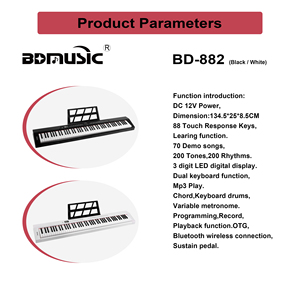 Piano numérique grand format MIDI BD MUSIC BD-882, clavier 88 touches, instruments de musique, clavier électronique, orgue électronique à vendre - Product Image 3