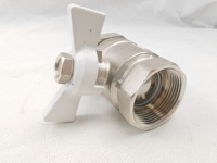 Válvula de Mariposa de Latón de Alta Presión con Filtro Integrado y Manija Blanca, Tamaños Grandes 1/2" 3/4" 1" NPT/BSP