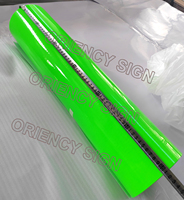 Más barato Fluorescente Rosa Naranja Amarillo Verde Plotter de corte brillante Autoadhesivo PVC Color Vinilo 0,61 M 1,22 m
