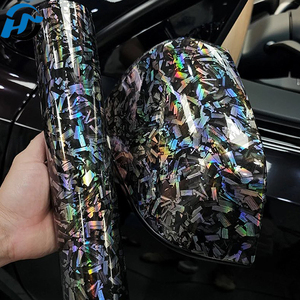 Pet TPU Bóng Ba Chiều Vàng Bạc Cầu Vồng Giả Mạo Carbon Laser Vinyl Bọc Cuộn Dính Decal Xe Gói Lá - Product Image 1