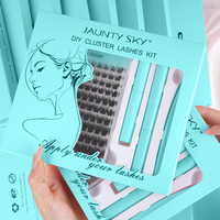 Kit de Pestañas en Racimo a Precio de Fábrica con Adhesivo y Sellador, Set de Pestañas en Racimo DIY, Segmentos de Pestañas Precortados de 0.05 y 0.07 mm