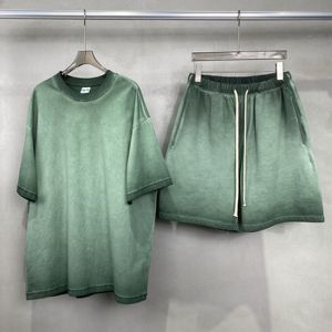 カスタムロゴトラックスーツメンズスーツ半袖クルーネックコットン100% Tシャツジョガーショーツランニングメンズショーツセット