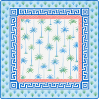 Alas Mahjong Motif Pohon Palem Hijau Bahan Anti Bau Pengiriman Cepat Dikemas Gulung untuk Meja Permainan Poker Chip