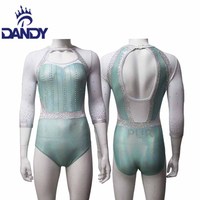 DANDY professionnel manches longues compétition gymnastique justaucorps filles personnalisé vos propres justaucorps en nylon