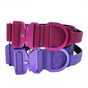 Offre Spéciale Conception simple violet rouge Ensemble de colliers pour animaux de compagnie à dégagement rapide de haute qualité Matériau léger en aluminium pour l'aviation - Product Image 1