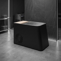 Sistema de Baño de Agua Fría Comercial Vapasauna con Enfriador Integrado, Diseño Negro, Baño de Hielo para Centro de Recuperación