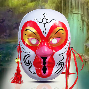 Máscaras Faciales de Plástico Estilo Ópera de Pekín, Accesorios Divertidos para el Día de los Inocentes, Caras Divertidas de Inmortales - Product Image 6
