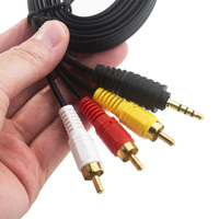 1.4M 3.5MM à 3RCA AV câble de sortie Audio vidéo câble AUX RCA prise mâle câble AUX pour haut-parleurs HDTV
