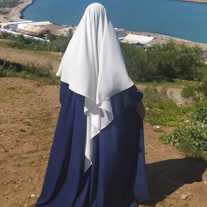 Khimar Hijab Long en Nida de Qualité Supérieure, Une Seule Couche, Style Diamant Arabe, pour Femmes Musulmanes 2231 # - Product Image 6