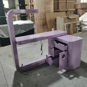 Modern Luxury Nail Table with LED Light Wood Manicure Station & Dust Collector for Salon Workshop & Dining Use - Product Image 3