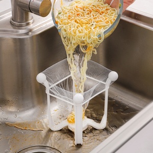 Disposable Anti-block Trash <b>Strainer</b> Mesh Bag Square Drainage Filter Rack Garbage Bag Set Kitchen <b>Sink</b> Waste Drain Filter Hole - Product Image 1