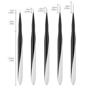 Brosse à ongles noire et blanche avec manche assorti, anti-chute, en nylon, pour gel UV, outil de manucure avec couvercle de protection pour salon de manucure - Product Image 2