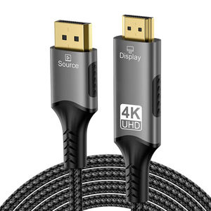 <span class=keywords><strong>Cable</strong></span> DisplayPort <span class=keywords><strong>1.2</strong></span> a HDMI 2.0 de 4k 60hz, Aleación de Aluminio y Trenzado de Nailon, 1m/2m/3m, para Juegos, Cine en Casa, TV - Product Image 1