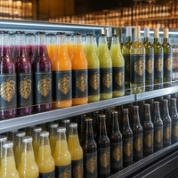 Étiquettes personnalisées pour bouteilles de bière noir mat, autocollants pour boissons avec dorure à chaud, découpés, étanches et adhésifs