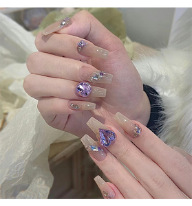 Strass en cristal K9 pour <span class=keywords><strong>nail</strong></span> art, violet clair, diamants super brillants, formes ovale, carrée, à angle droit et carrée épaisse - Product Image 3